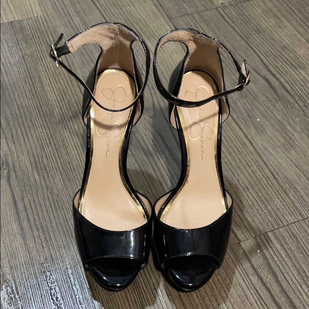 Jessica Simpson black patent stiletto